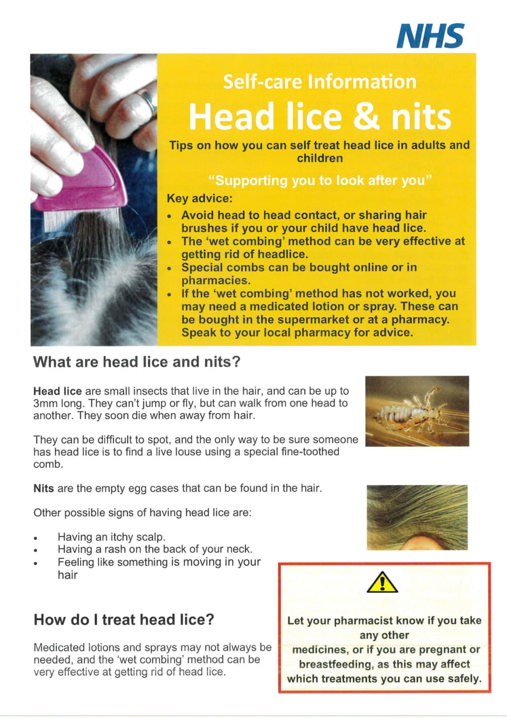 PDF Preview of Headlice & Nit Information